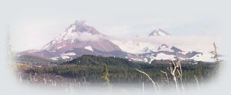 North and Middle Sister in the Cascade Mountains, Oregon