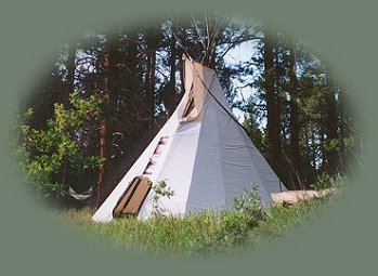 tipi on the river at the retreat in southern oregon near crater lake national park.